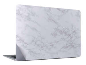 Laptop with individual cover-film in marble look | Noviply
